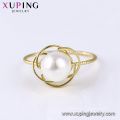 15445 xuping design simple plaqué or 14k plaine grande bague d&#39;imitation de perles